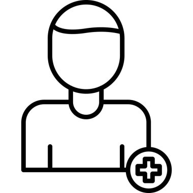 Tıbbi haç simgesi olan adam, vektör illüstrasyonu 