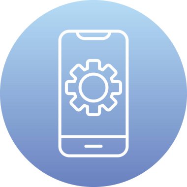 akıllı telefon ayarlama web simgesi vektör çizimi 