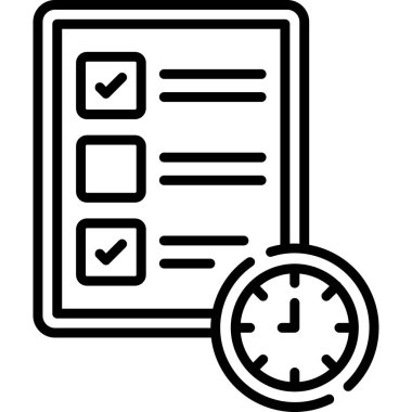 Kontrol listesi web simgesi, basit vektör illüstrasyonu