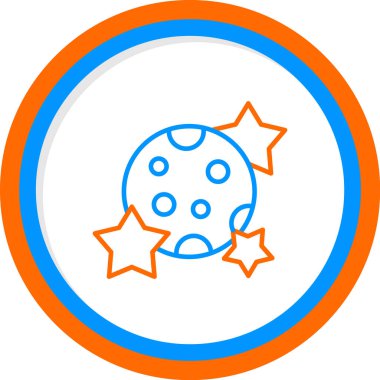 Yıldız simgesine sahip gezegen, vektör çizimi basit tasarım