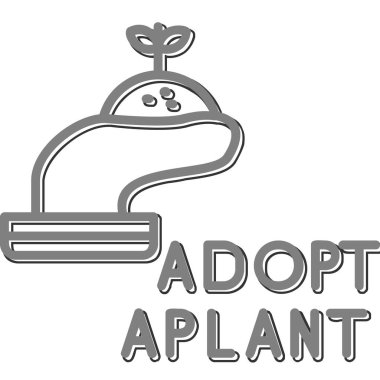 Bir logonun vektör çizimi bitkiyi benimser 