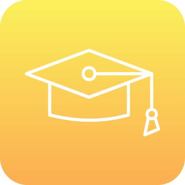 Mortarboard web simgesi basit illüstrasyon