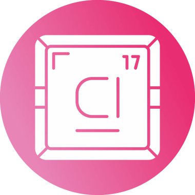 Klor CI kimyasal element simgesi. Periyodik tablonun kimyasal elementi. Atom numarası ile imzala