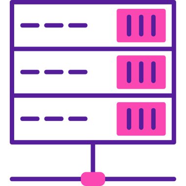 bilgisayar sunucu simgesi, vektör illüstrasyonu basit tasarım