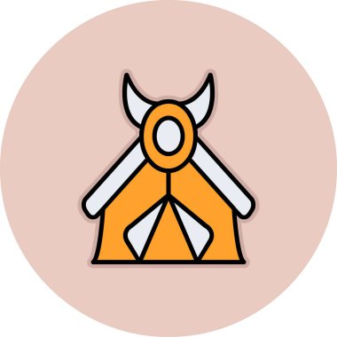 kamp çadırı simgesi web basit illüstrasyon