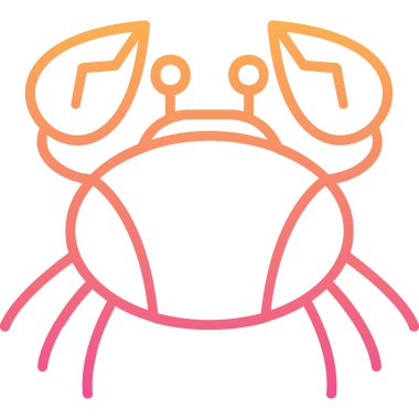 Yengeç simgesi, vektör illüstrasyonu basit tasarım 