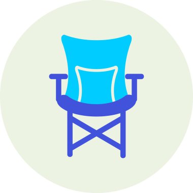 Kamp Sandalyesi Web simgesi, vektör illüstrasyonu