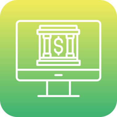 Çevrimiçi bankacılık simgesi vektör illüstrasyon grafik tasarımı