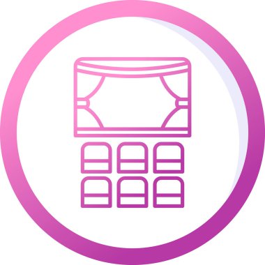 Tiyatro Web simgesi, vektör illüstrasyonu