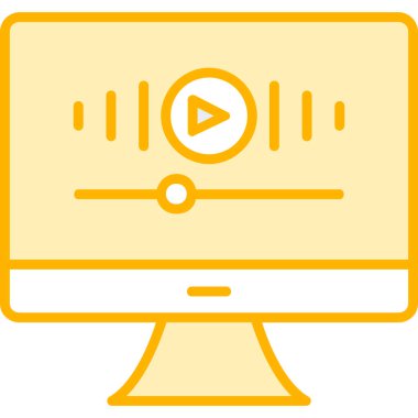 Müzik Video simgesinin vektör illüstrasyonu