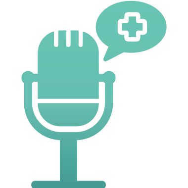 Sağlık Podcast ikonu vektör illüstrasyonu  