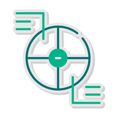 Pasta çizelgesi simgesi, vektör illüstrasyonu 