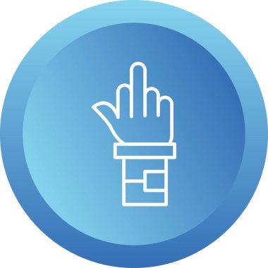 Orta Parmak Ağ simgesi, vektör illüstrasyonu