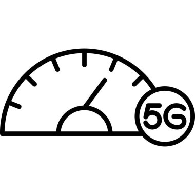 İnternet Hızı 5G simgesi, vektör illüstrasyonu  