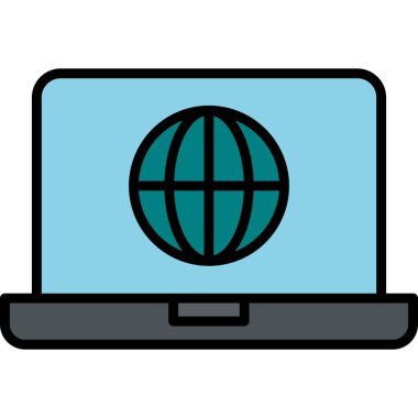 dizüstü bilgisayar simgesi, vektör illüstrasyonu basit tasarım