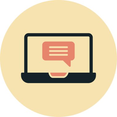 Çevrimiçi İletişim simgesi vektör illüstrasyonu