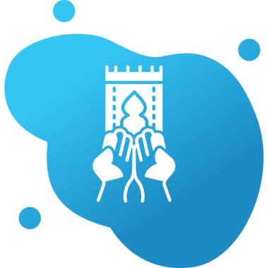 Elleri olan kilise, dua kavramı. Web simgesi basit illüstrasyon