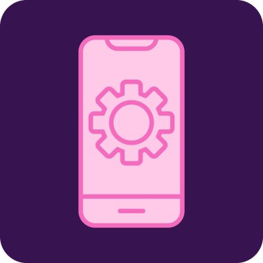 akıllı telefon ayarlama web simgesi vektör çizimi 