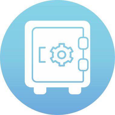 Dolap, güvenli, Vector Line Illustration. İş ve Finans simgesi.