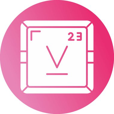 Vanadyum periyodik tablo simgesi. Vanadyum sembolü bilimsel vektör kimyasal element