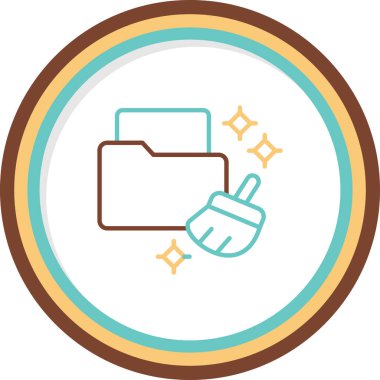 Veri Temizleme simgesinin vektör illüstrasyonu