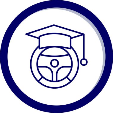 Sürüş Okulu simgesi, vektör illüstrasyonunun yaratıcı logo tasarımı  