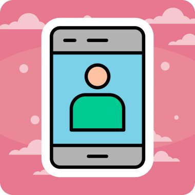 Mobil Kullanıcı simgesinin vektör çizimi