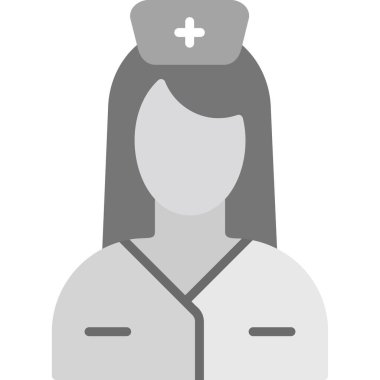 Hemşire hanım. Web simgesi basit illüstrasyon 