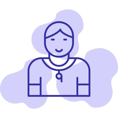 Jimnastik eğitmeni web simgesi, vektör illüstrasyonu