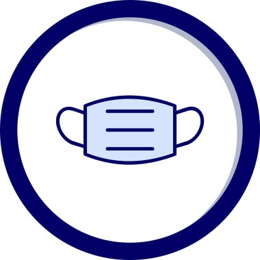 Tıbbi maske ikonu, düz stil. vektör illüstrasyonu 