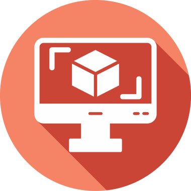 3D modelli bilgisayar ekranı, vektör illüstrasyonu