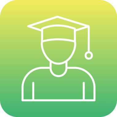 Öğrenci. Web simgesi basit illüstrasyon 