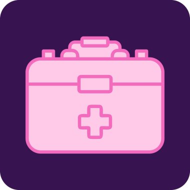 İlk Yardım Kit web simgesi, vektör illüstrasyonu 