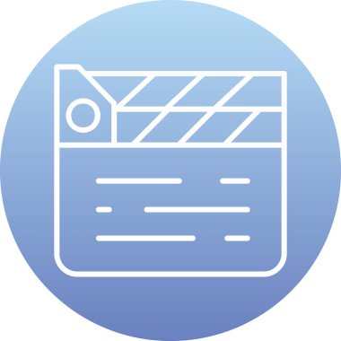 Alkış tahtası simgesi. Film yapma işareti, vektör illüstrasyonu