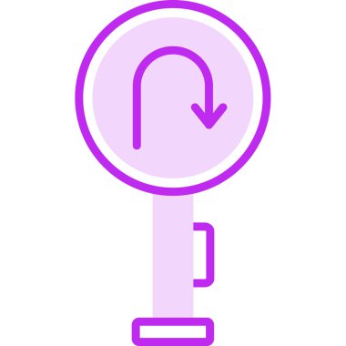 U Dönüş simgesi vektör illüstrasyonu         