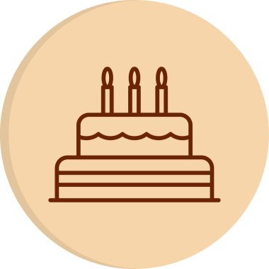 Doğum günü pastası. Web simgesi basit illüstrasyon