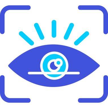 retina tarama simgesi, vektör illüstrasyonu 