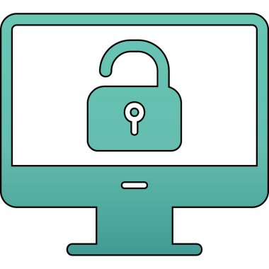 Güvenli olmayan bilgisayar vektör simgesi modern basit illüstrasyon