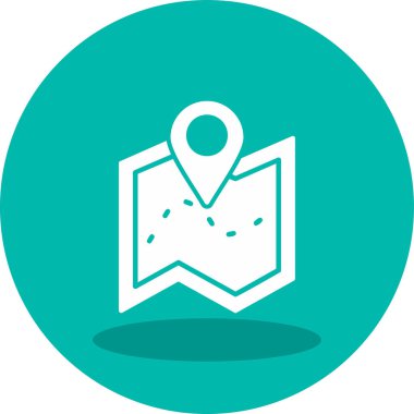 harita simgesinin vektör illüstrasyonu 