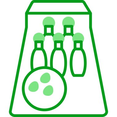 Bowling topu kutsal kişilerin resmi, vektör çizim 