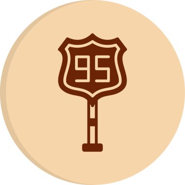 95. Yol simgesinin vektör illüstrasyonu       