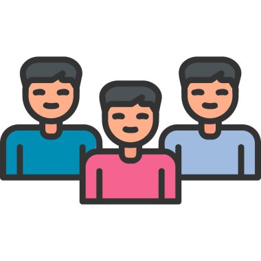 bir grup insan simgesi vektör illüstrasyon tasarımı 