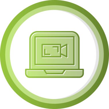 Video Sohbet simgesi, düz tasarım