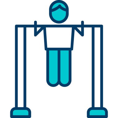 Çubuk Simgesini Aç, Çekme Egzersizi Yapan Kişi. Vektör İllüstrasyonu 