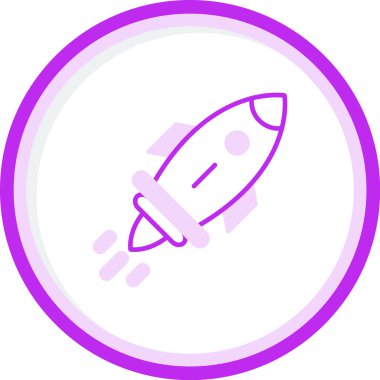 Roket. Web simgesi basit illüstrasyon 