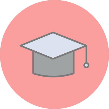 mezuniyet şapkası, web simgesi basit illüstrasyon