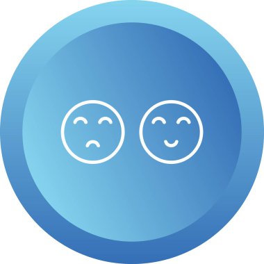 Mutlu ve üzgün yüz ifadeleri. Web basit illüstrasyonu