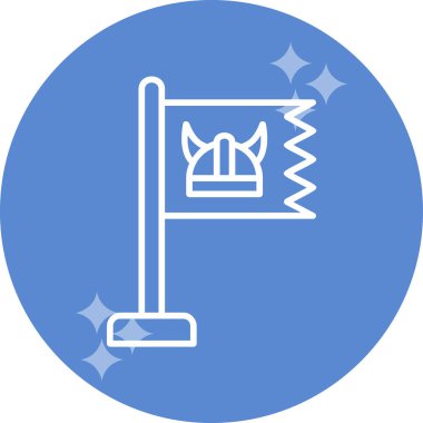 Viking Bayrak Ağı simgesi, vektör illüstrasyonu