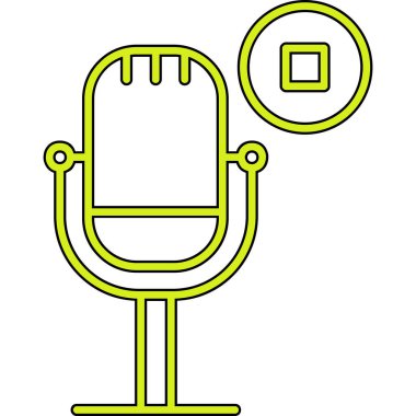 Podcast düz simgesini, vektör illüstrasyonunu durdur  