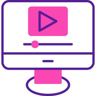 Video oynatıcı ikon vektör illüstrasyonu 